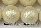 CSB2216 15.5 inches 16mm round wrinkled shell pearl beads wholesale