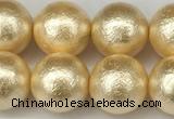 CSB2224 15.5 inches 12mm round wrinkled shell pearl beads wholesale