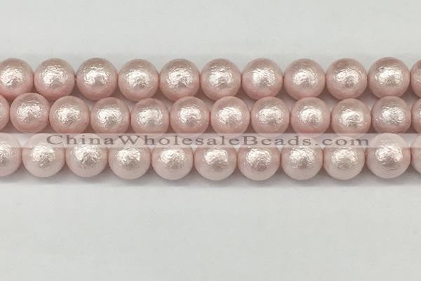 CSB2235 15.5 inches 14mm round wrinkled shell pearl beads wholesale