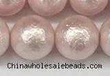 CSB2236 15.5 inches 16mm round wrinkled shell pearl beads wholesale