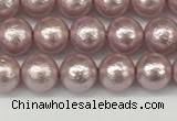 CSB2240 15.5 inches 4mm round wrinkled shell pearl beads wholesale