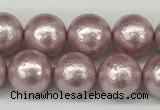 CSB2242 15.5 inches 8mm round wrinkled shell pearl beads wholesale