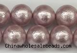 CSB2243 15.5 inches 10mm round wrinkled shell pearl beads wholesale