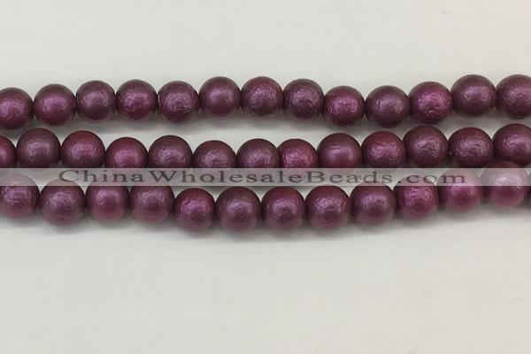 CSB2254 15.5 inches 12mm round wrinkled shell pearl beads wholesale