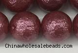 CSB2266 15.5 inches 16mm round wrinkled shell pearl beads wholesale
