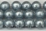 CSB2281 15.5 inches 6mm round wrinkled shell pearl beads wholesale