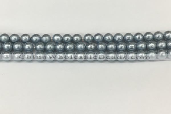 CSB2281 15.5 inches 6mm round wrinkled shell pearl beads wholesale