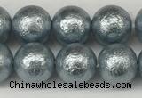 CSB2282 15.5 inches 8mm round wrinkled shell pearl beads wholesale