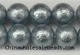 CSB2282 15.5 inches 8mm round wrinkled shell pearl beads wholesale