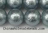 CSB2284 15.5 inches 12mm round wrinkled shell pearl beads wholesale