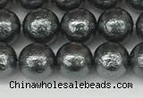 CSB2291 15.5 inches 6mm round wrinkled shell pearl beads wholesale