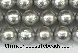 CSB2301 15.5 inches 6mm round wrinkled shell pearl beads wholesale