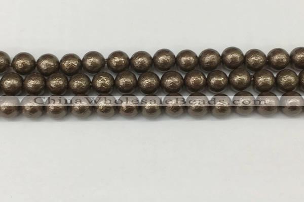 CSB2312 15.5 inches 8mm round wrinkled shell pearl beads wholesale