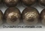 CSB2315 15.5 inches 14mm round wrinkled shell pearl beads wholesale