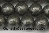 CSB2322 15.5 inches 8mm round wrinkled shell pearl beads wholesale