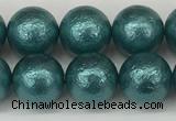 CSB2333 15.5 inches 10mm round wrinkled shell pearl beads wholesale