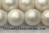 CSB2363 15.5 inches 10mm round matte wrinkled shell pearl beads