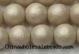 CSB2372 15.5 inches 8mm round matte wrinkled shell pearl beads
