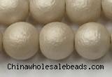 CSB2373 15.5 inches 10mm round matte wrinkled shell pearl beads