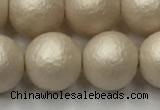 CSB2374 15.5 inches 12mm round matte wrinkled shell pearl beads