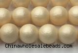 CSB2390 15.5 inches 4mm round matte wrinkled shell pearl beads