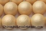 CSB2402 15.5 inches 8mm round matte wrinkled shell pearl beads