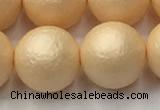 CSB2405 15.5 inches 14mm round matte wrinkled shell pearl beads