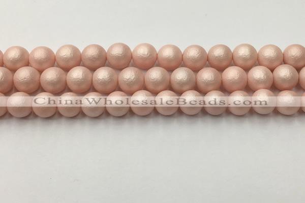 CSB2413 15.5 inches 10mm round matte wrinkled shell pearl beads