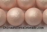 CSB2415 15.5 inches 14mm round matte wrinkled shell pearl beads