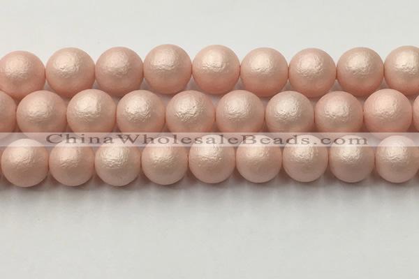 CSB2416 15.5 inches 16mm round matte wrinkled shell pearl beads