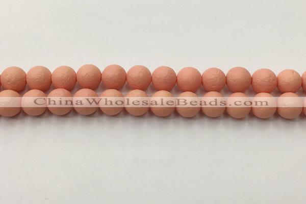 CSB2423 15.5 inches 10mm round matte wrinkled shell pearl beads