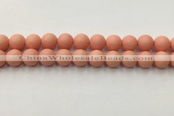 CSB2424 15.5 inches 12mm round matte wrinkled shell pearl beads