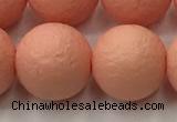 CSB2426 15.5 inches 16mm round matte wrinkled shell pearl beads