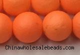 CSB2435 15.5 inches 14mm round matte wrinkled shell pearl beads