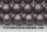 CSB2440 15.5 inches 4mm round matte wrinkled shell pearl beads