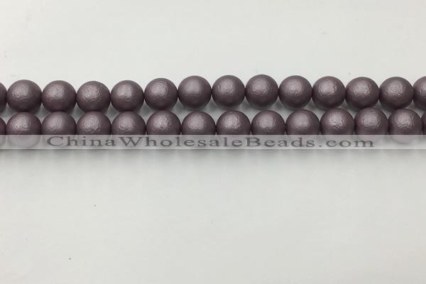 CSB2443 15.5 inches 10mm round matte wrinkled shell pearl beads