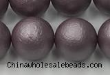 CSB2446 15.5 inches 16mm round matte wrinkled shell pearl beads