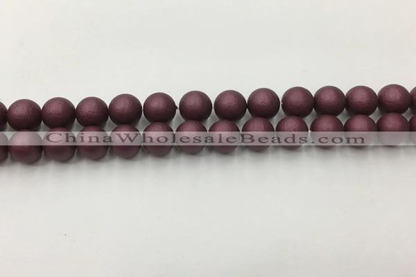 CSB2452 15.5 inches 8mm round matte wrinkled shell pearl beads