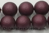 CSB2453 15.5 inches 10mm round matte wrinkled shell pearl beads