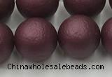 CSB2456 15.5 inches 16mm round matte wrinkled shell pearl beads