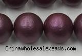 CSB2464 15.5 inches 12mm round matte wrinkled shell pearl beads