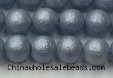 CSB2471 15.5 inches 6mm round matte wrinkled shell pearl beads