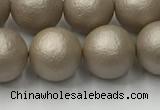 CSB2504 15.5 inches 12mm round matte wrinkled shell pearl beads