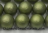 CSB2523 15.5 inches 10mm round matte wrinkled shell pearl beads