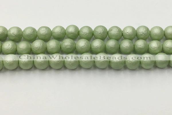CSB2534 15.5 inches 12mm round matte wrinkled shell pearl beads