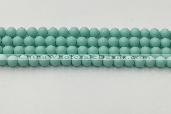 CSB2551 15.5 inches 6mm round matte wrinkled shell pearl beads