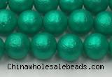 CSB2560 15.5 inches 4mm round matte wrinkled shell pearl beads