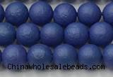 CSB2570 15.5 inches 4mm round matte wrinkled shell pearl beads