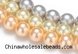 CSB32 16 inches 8mm round shell pearl beads Wholesale