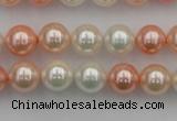 CSB321 15.5 inches 10mm round mixed color shell pearl beads